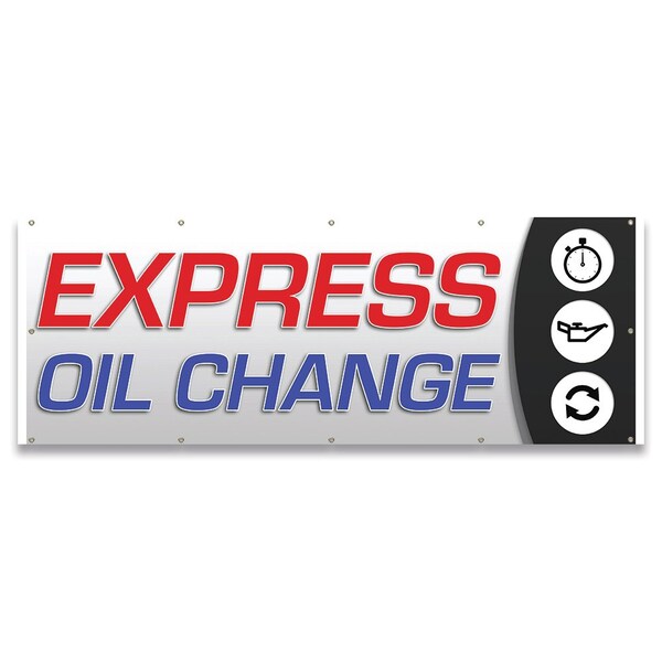 Express Oil Change Banner Concession Stand Food Truck Single Sided